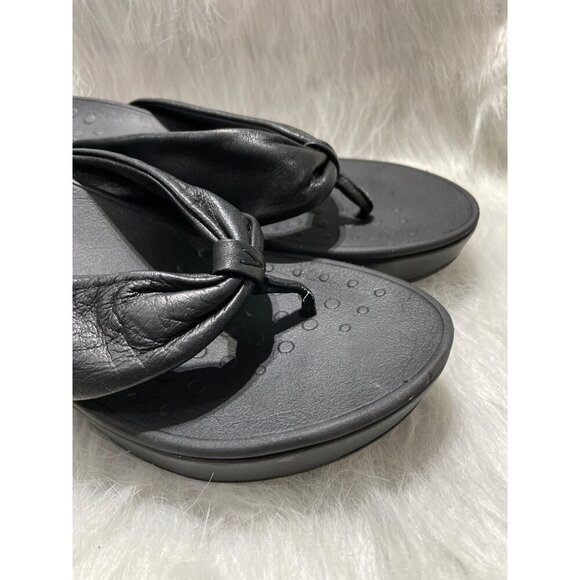 Womens Black Wedge Sandals With Knot Detail Size 10 - Picture 2 of 8